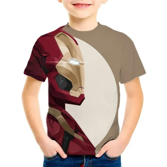 Marvel  Iron Man Movie Casual T-Shirts Marvel 3D Tees Harajuku Graphic Short Sleeves T-Shirts Boys Tshirt Cartoon Girls Clothes
