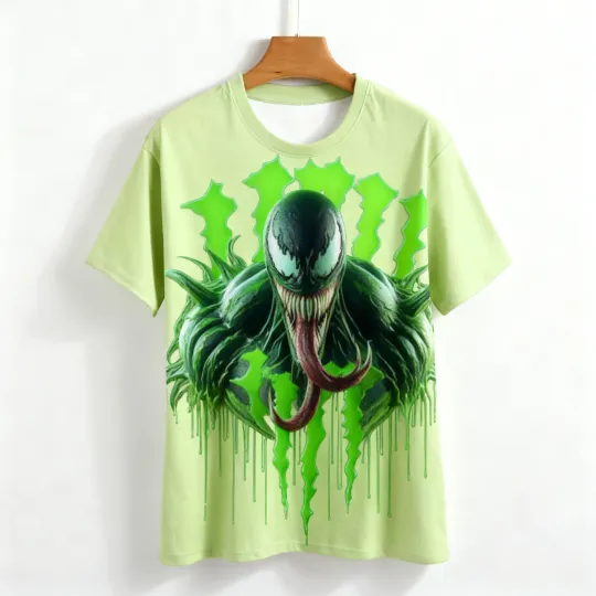 3D printed Marvel Venom print short-sleeved men's and women's quick-drying sports shirt T-shirts oversized t shirt men clothing