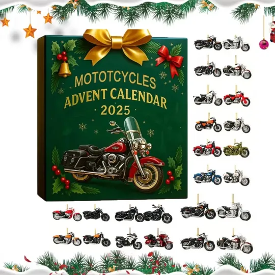 Discover Motorcycle New Year Countdown Calendar Surprise Blind Box Set With Mystery Toys
