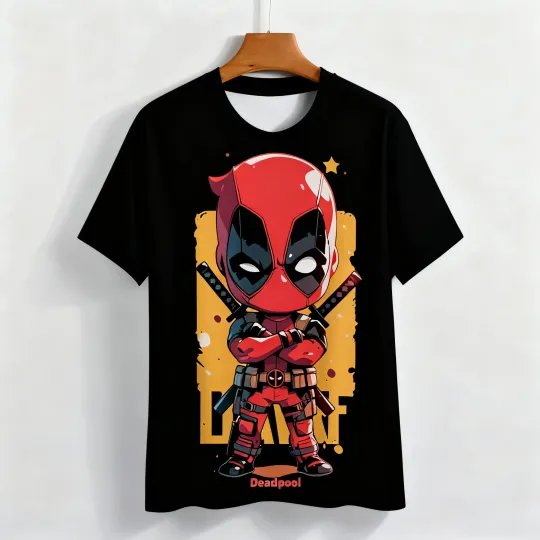polyester short-sleeved 3D printed Marvel Deadpool print men's and women's quick-drying T-shirts men clothing oversized t shirt