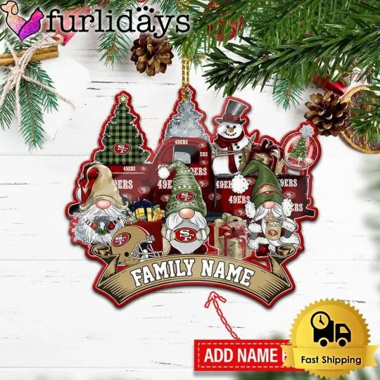 Personalized San Francisco Football Team 49ers Christmas Ornament Gift Decor