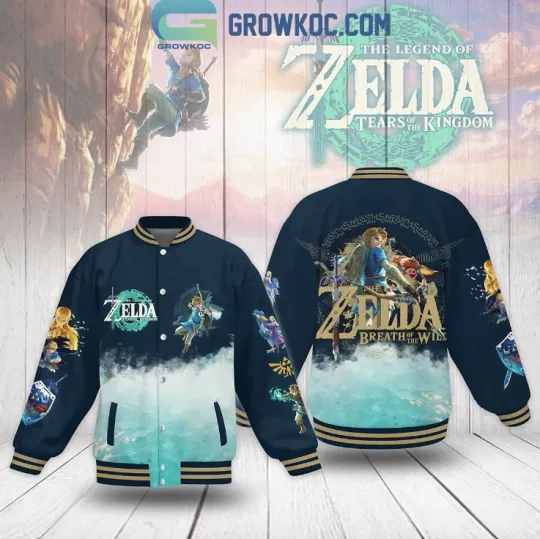 The Legend Of Zelda Breath Of The Wild Gameboy Baseball Jacket