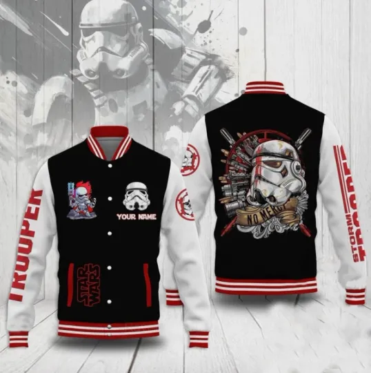 Discover Personalized Star Wars Stormtrooper Galaxys Edge Gift For Him Baseball Jacket