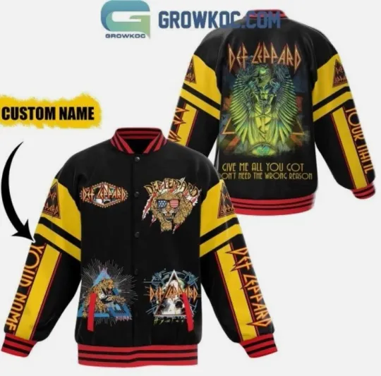 Discover Personalized Def Leppard Give Me All You Got Fan Baseball Jacket