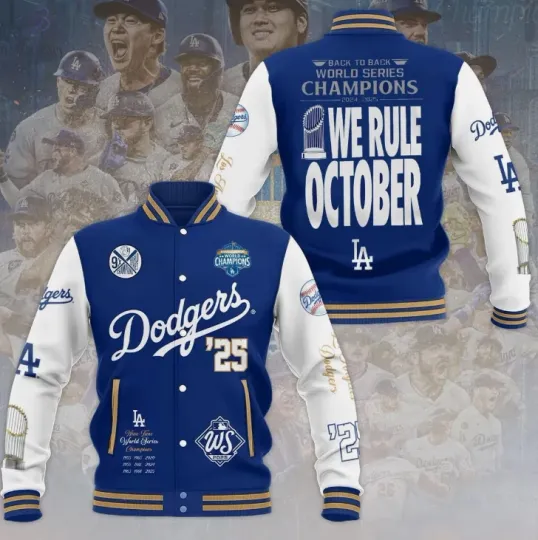 Discover Dodger city 2025 Champions Nine-Time We Rule October Baseball Jacket