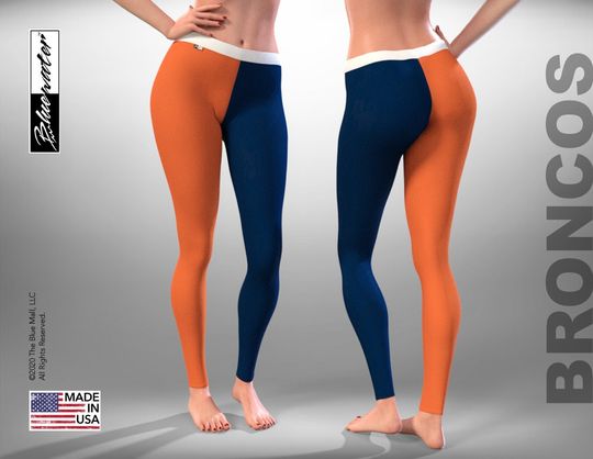 Denver Broncos Colors Leggings - Football Team Apparel