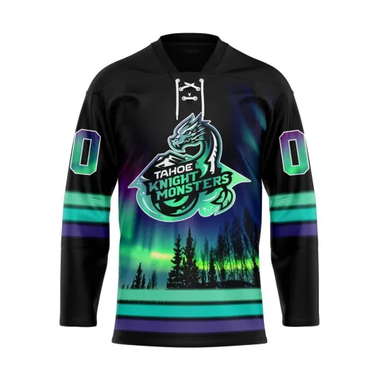 Discover Personalized Tahoe Knight Monsters Northern Lights Lace Hockey Shirt Fan Gear