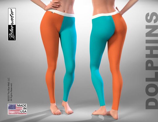 Miami Dolphins Colorful Football Leggings