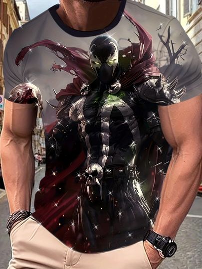 Discover Marvel Men 3D Printed T-Shirt Samurai Warrior Design Tee Anime T shirt