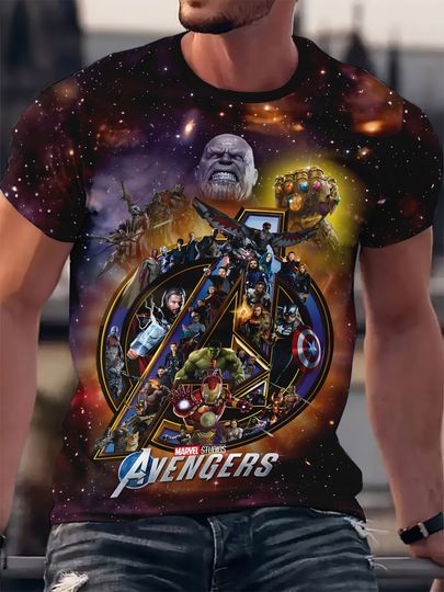 Marvel Avengers Graphic T-Shirt Funny Slogan Letter 3D Print Iron Man Thor Captain America Hulk Wonder Woman Spiderman T shirt