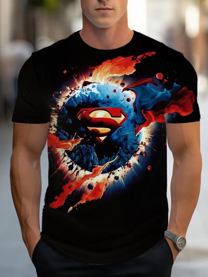 Marvel Men's Superman Graphic T-Shirt Superhero Movie Fan Apparel 3D Print Marvel  Anime Super Man T shirt