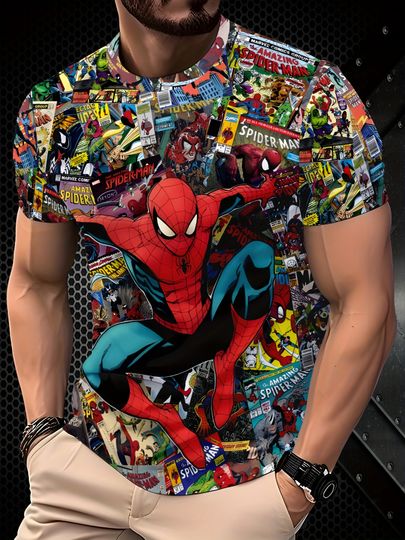Marvel Superhero Men T Shirt 3D Print Spider-Man Tops Super Man T-Shirt