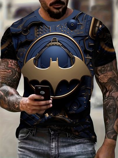 Mens Batman 3D Graphic T-Shirt Modern Superhero Apparel Marvel Anime T shirt