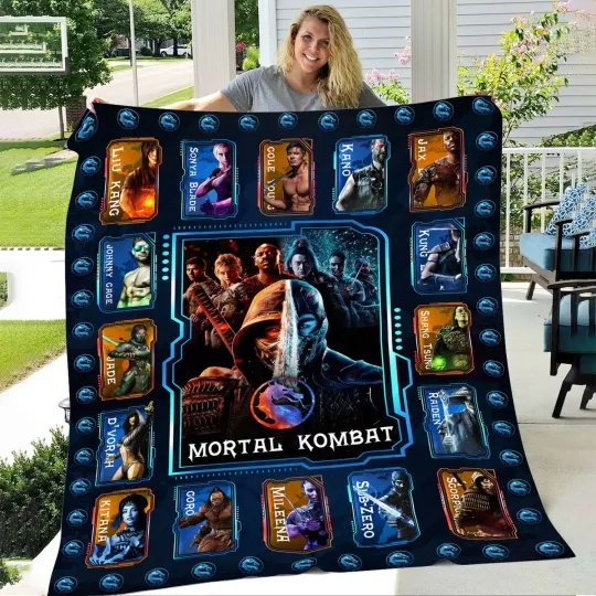Discover Mortal Fleece Sherpa Throw Blanket, Cozy Gift, Fighting Game Decor