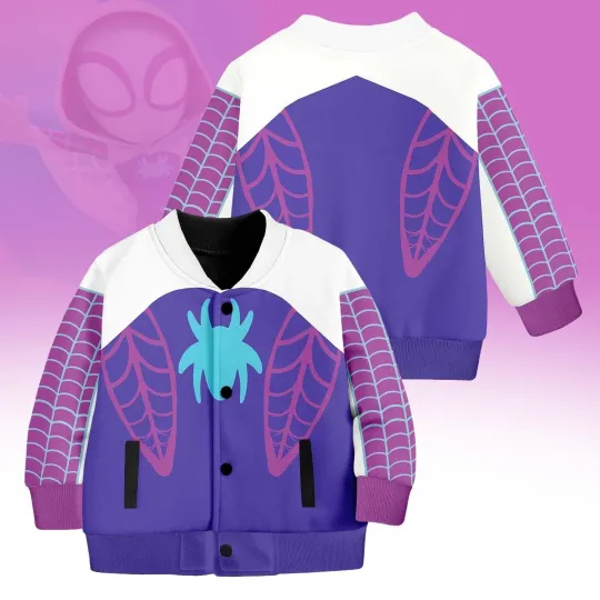 Spider Gwen Cosplay Costume  Gwen Stacy Spidey Superhero Baseball Jacket