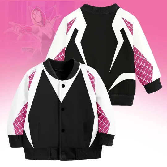 Spider Gwen Cosplay Costume Superhero Gift For Fan Gwen Stacy Baseball Jacket