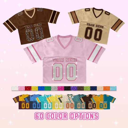 Custom Bling Crop Football Jersey for Women & Girls