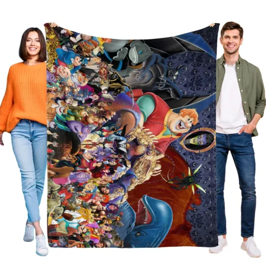 Discover Disney Villains Blanket Soft Flannel Bed Sofa Couch Throw Birthday Gift