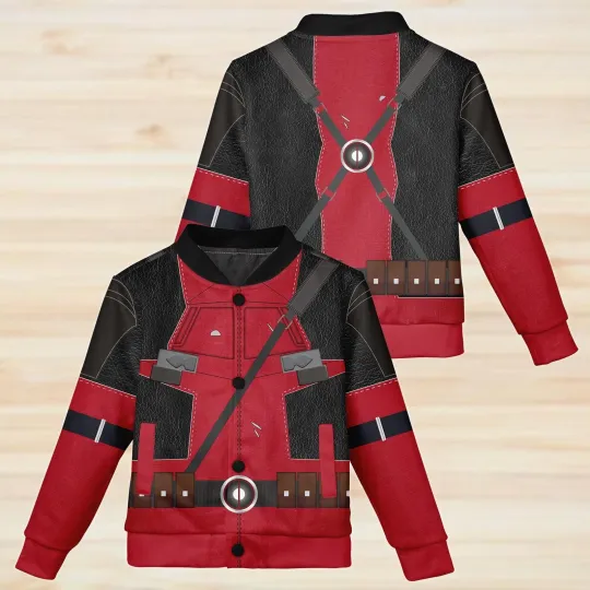 Deadpool Cosplay Costume Funny Superhero Fan Gift Christmas Baseball Jacket