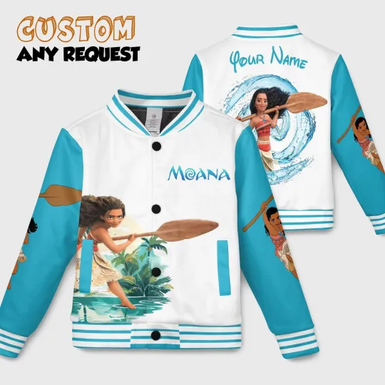 Discover Personalized Moana Polynesian Princess Ocean Wayfinder Baseball Jacket