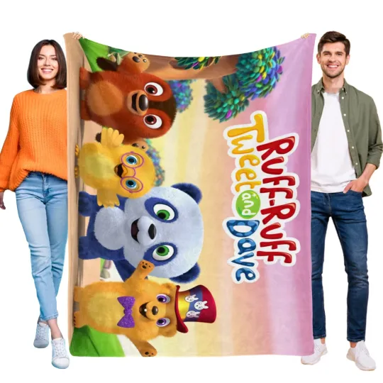 Discover Ruff-Ruff, Tweet and Dave Blanket Soft Flannel Bed Sofa Throw Gift
