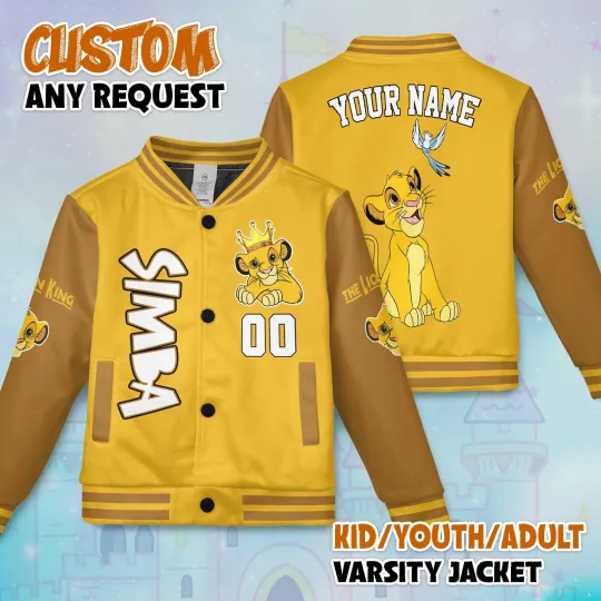 Personalized Simba With Bird The Lion King Fans Hakuna Matata Baseball Jacket