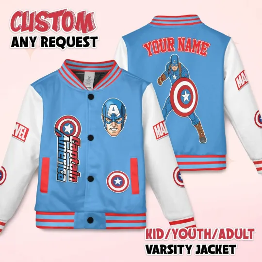Personalized I'm A Big Fan Of Captain America Superhero Xmas Baseball Jacket