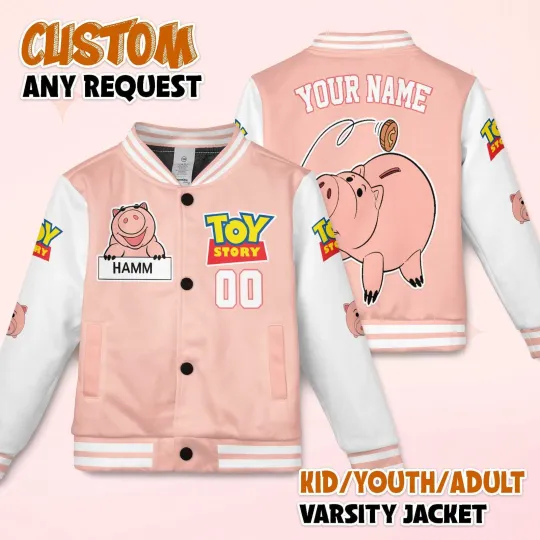 Discover Personalized Hamm Pig Pixar Toy Story Piggy Cartoon Fan Gift Baseball Jacket