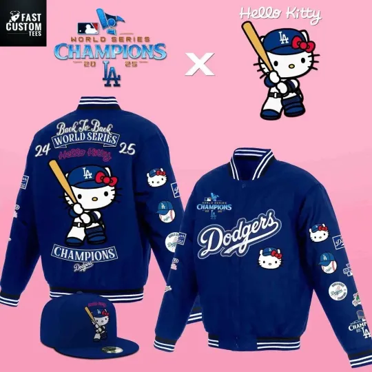 Discover LA Dodgers Kitty 2025 Back To Back World Series Champions Baseball Jacket