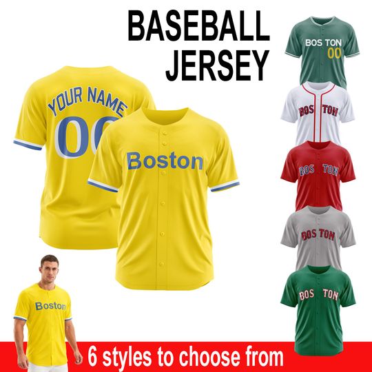 Discover Boston Baseball Team Jersey Custom Name & Number Shirt
