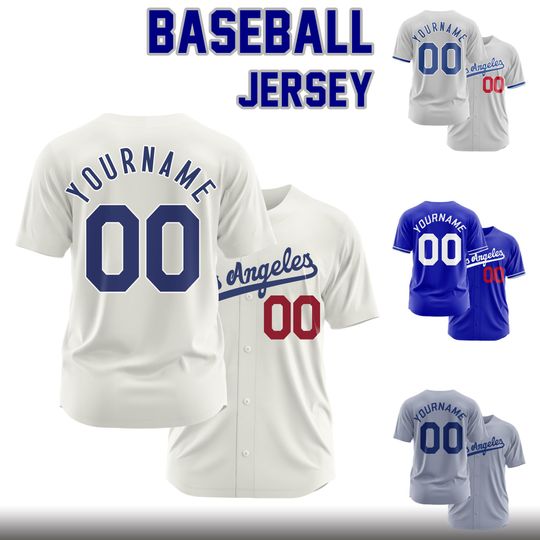 Discover Custom Los Angeles Baseball Jersey with Personalized Name & Number for Men, Women, Kids