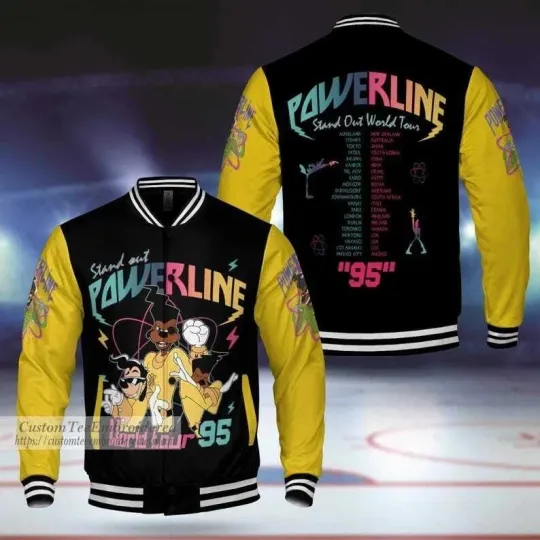 Discover Powerline Max 95 Adult Unisex Varsity Baseball Jacket, Disney A Goofy Movie