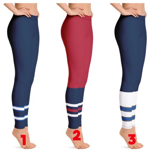 Discover Winnipeg Jets Colored Hockey Team Leggings