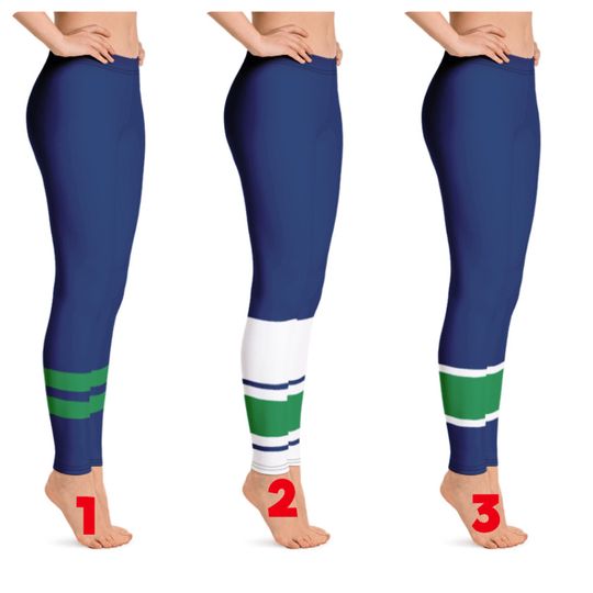 Discover Vancouver Canucks Colored Hockey Team Leggings