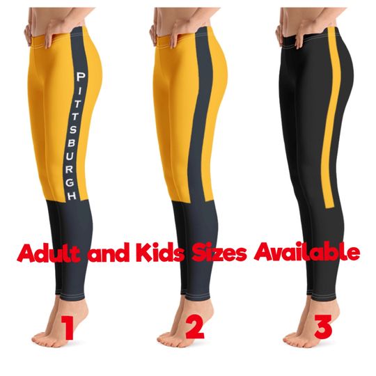 Discover Pittsburgh Steeler Colored Football Team Leggings