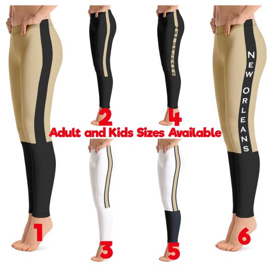New Orleans Saints Colored Football Leggings