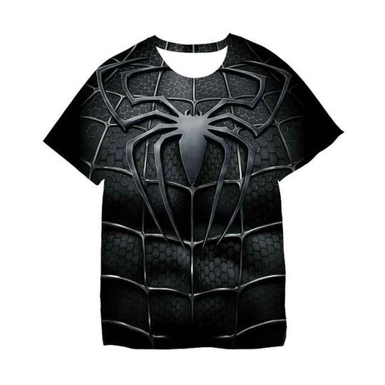 2025 Spider-Man 3D Print Kids T-shirts Short Sleeve Men T-shirt Women Shirt Fashion Cartoon Venom T-shirt Boy Girl T-shirt