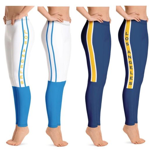 Los Angeles Chargers Colored Football Leggings