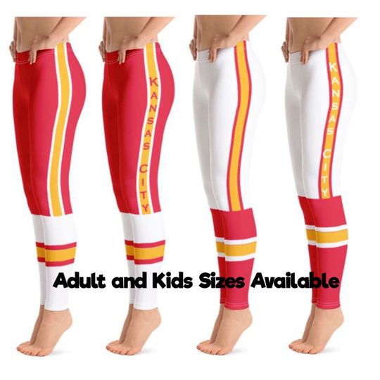 Kansas City Chiefs Colored Football Team Leggings