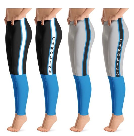 Carolina Panthers Colored Football Leggings