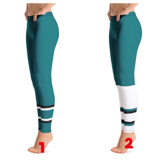 Discover San Jose Sharks Colored Hockey Team Leggings