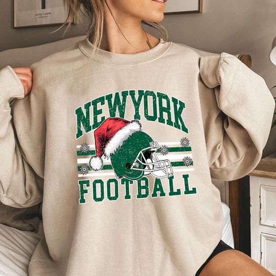 Discover New York Football Christmas Sweatshirt, Holiday Game Day Sweatshirt, Xmas Fan Gift