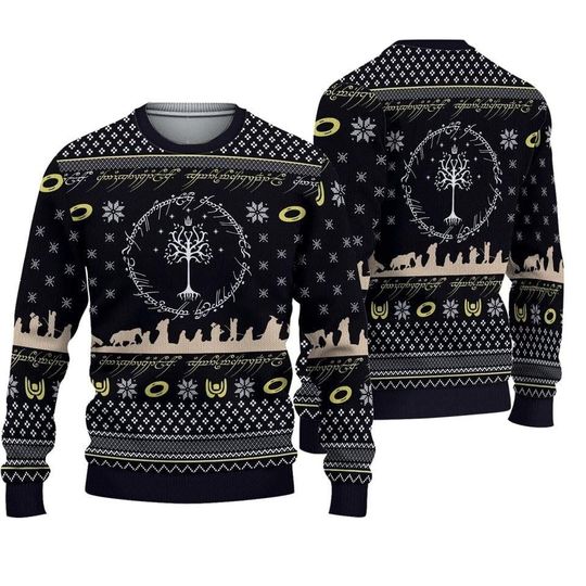 Discover Lord Of The Rings Elvish Circle Ugly Christmas Sweater