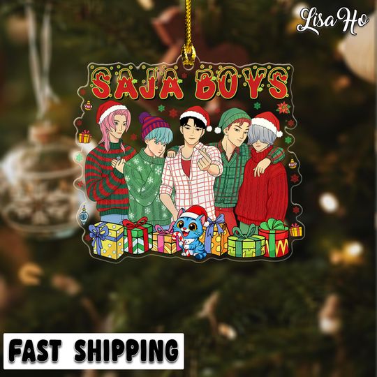 Kpop Demon Hunters Saja Boys Acrylic Ornament for Christmas and Holiday Decor