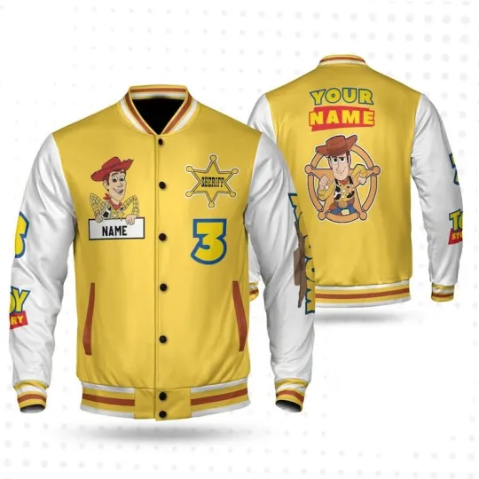 Discover Personalized Sheriff Woody Cowboy Toy Story Character Fan Gift Baseball Jacket