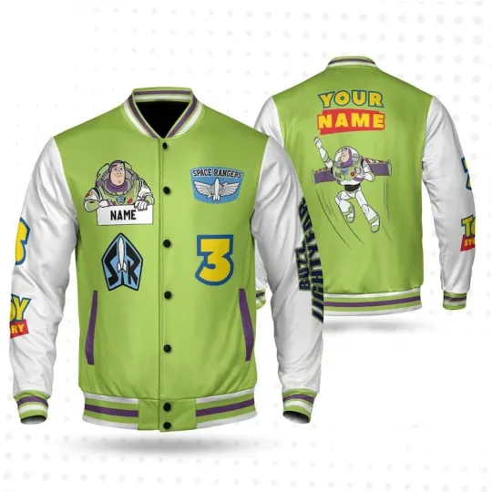 Personalized Buzz Lightyear Space Rangers Toy Story Character Baseball Jacket