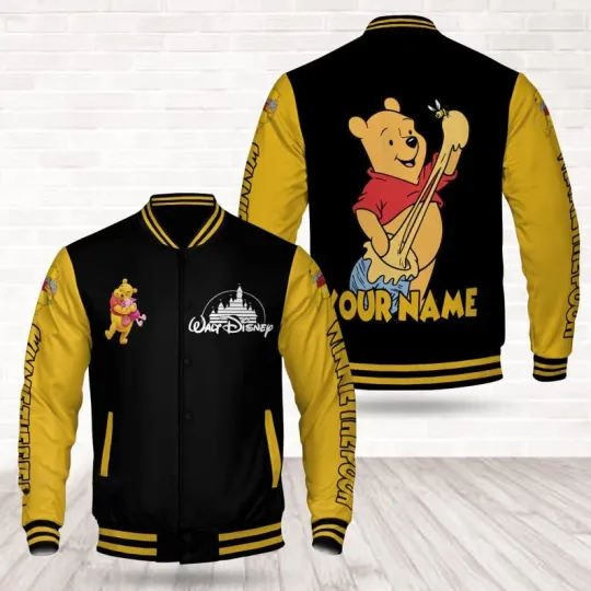 Discover Personalized Pooh Bear Honey Jar Winnie The Pooh Honey Bear Baseball Jacket