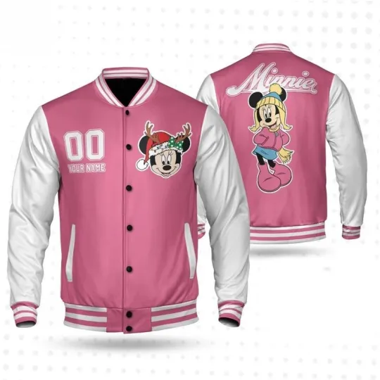 Discover Personalized Never Too Old For Minnie Mouse Cartoon Gift For Fan Baseball Jacket