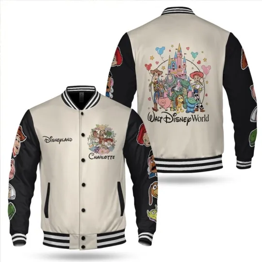 Discover Personalized Toy Story Characters Magical Castle Family Trip Baseball Jacket