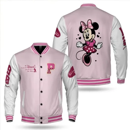 Discover Personalized Cute Minnie Mouse If You Can Dream You Can Do It Baseball Jacket